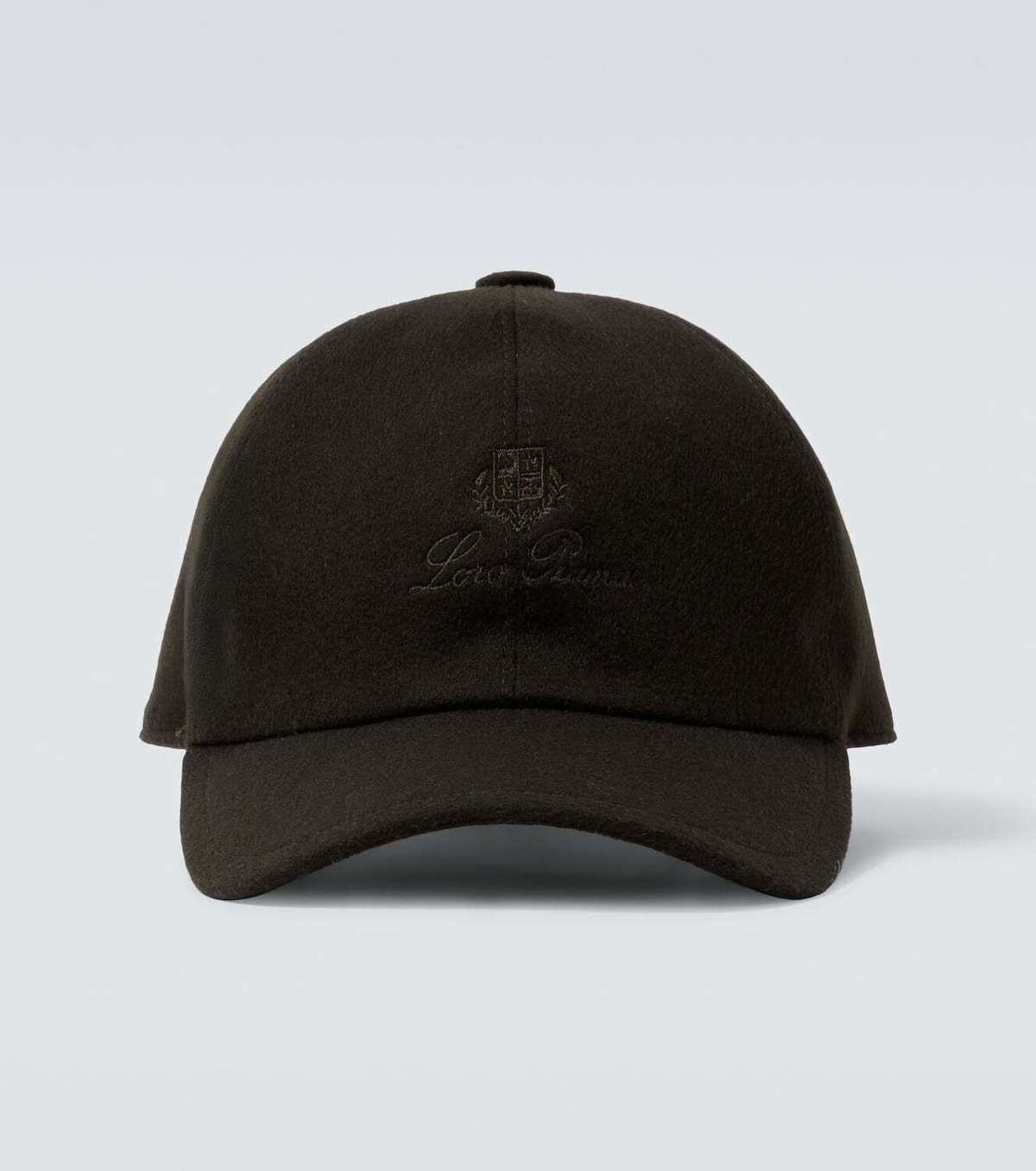 Loro Piana Logo embroidered suede baseball cap