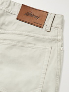 BRIONI - Meribel Slim-Fit Garment-Dyed Stretch-Cotton Twill Trousers - Neutrals