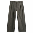 BEAMS Men's New Wide Pleated Chino in Charcoal