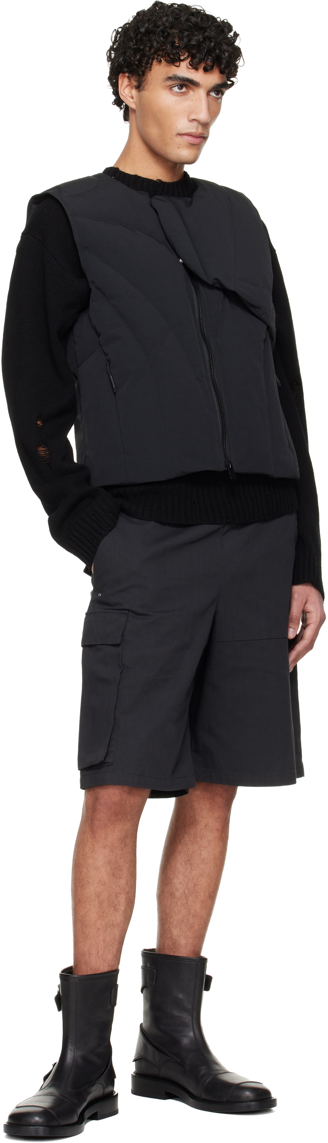 HELIOT EMIL Black Pulsar Cargo Shorts