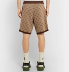 Gucci - Wide-Leg Logo-Jacquard Wool and Cotton-Blend Shorts - Camel