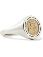 Miansai - Test of Time Sterling Silver and Gold Vermeil Signet Ring - Silver
