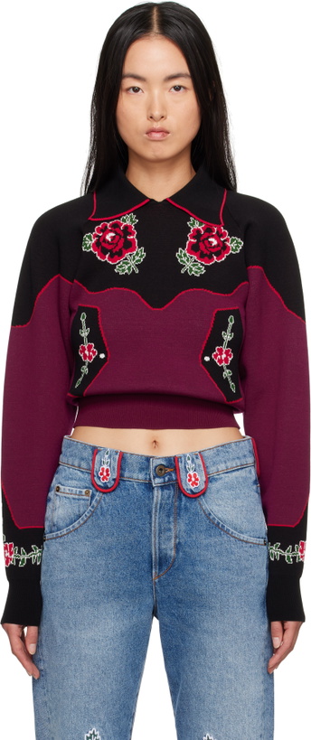 Photo: Molly Goddard Burgundy & Black Natasha Sweater