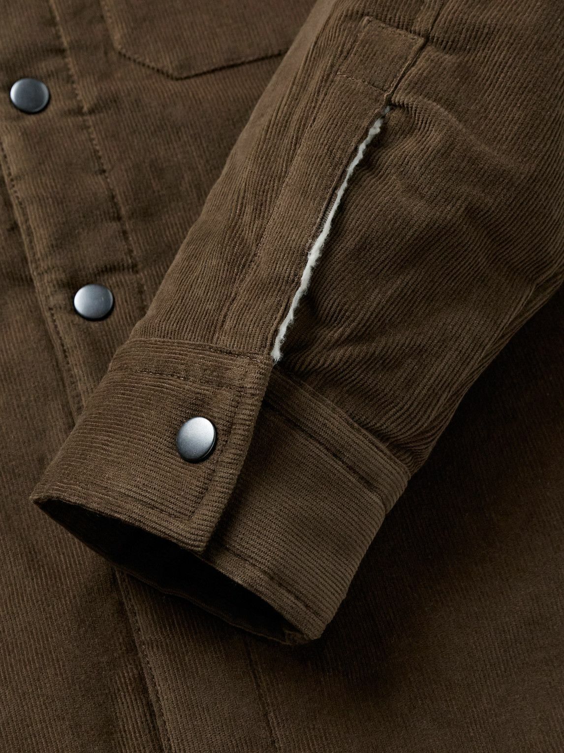 James Perse - Fleece-Lined Cotton-Blend Corduroy Shirt Jacket - Brown