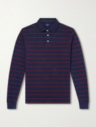 Noah - Striped Cotton-Piqué Polo Shirt - Blue