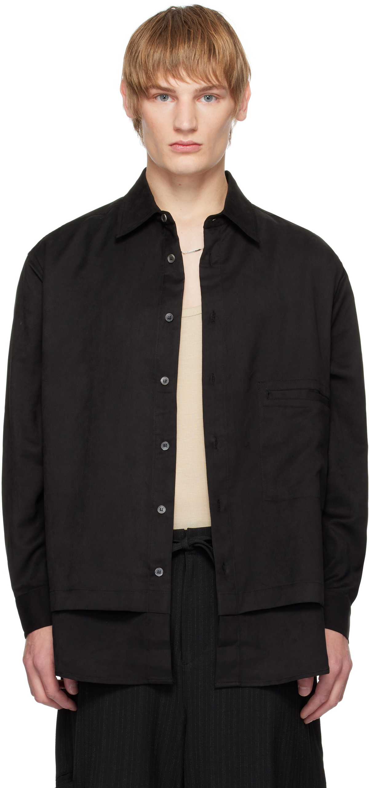 youth black dress shirt JadeBlue Slim Fit Formal Shirt for Men | Stylish 100% Cotton Solid Black  Men's Dress Shirt main image 1