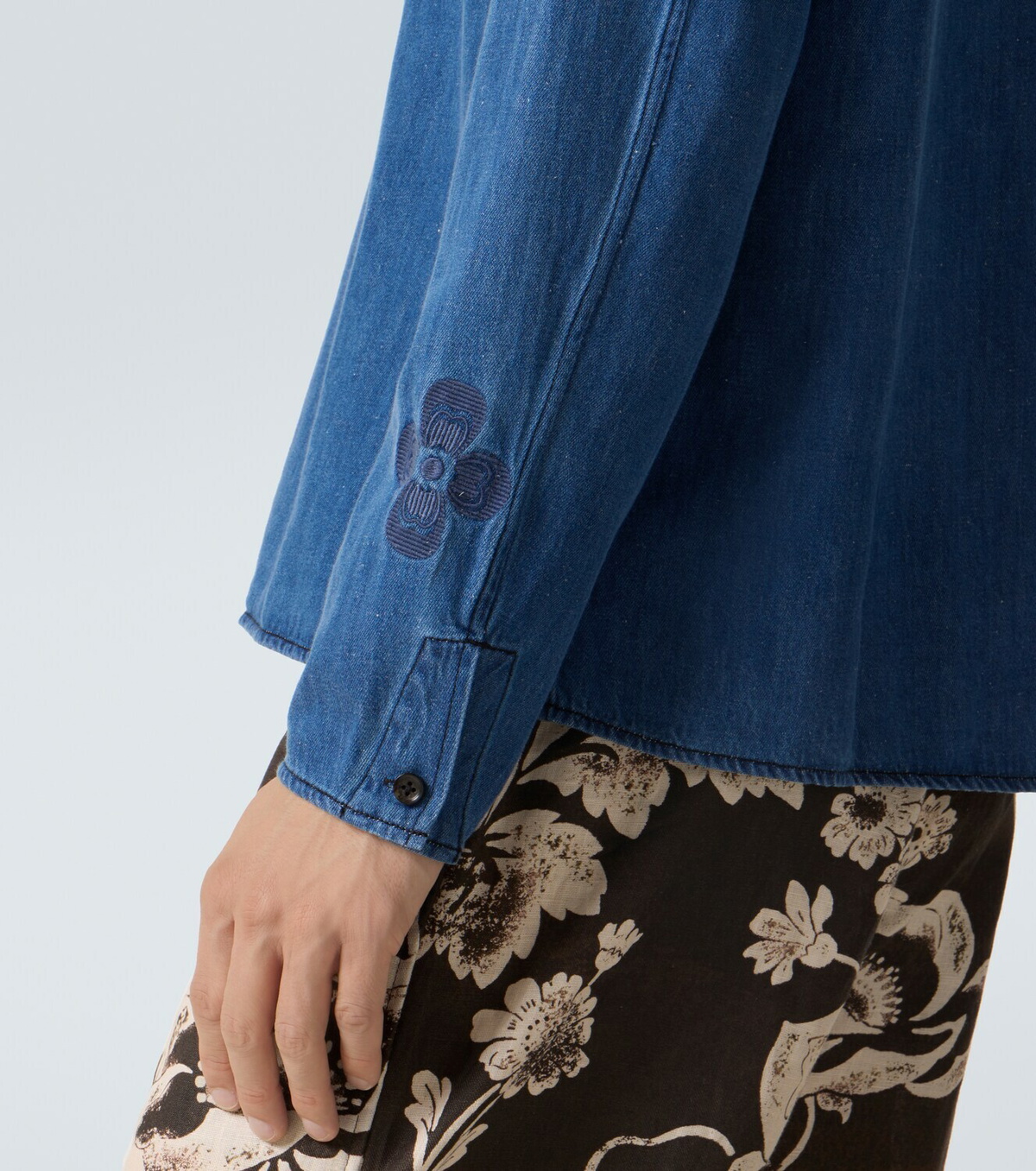 Commas Tie-neck denim shirt