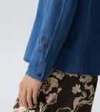 Commas Tie-neck denim shirt