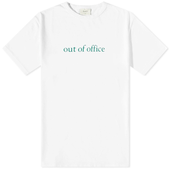 Photo: Foret Men's Out T-Shirt in White/Dark Green