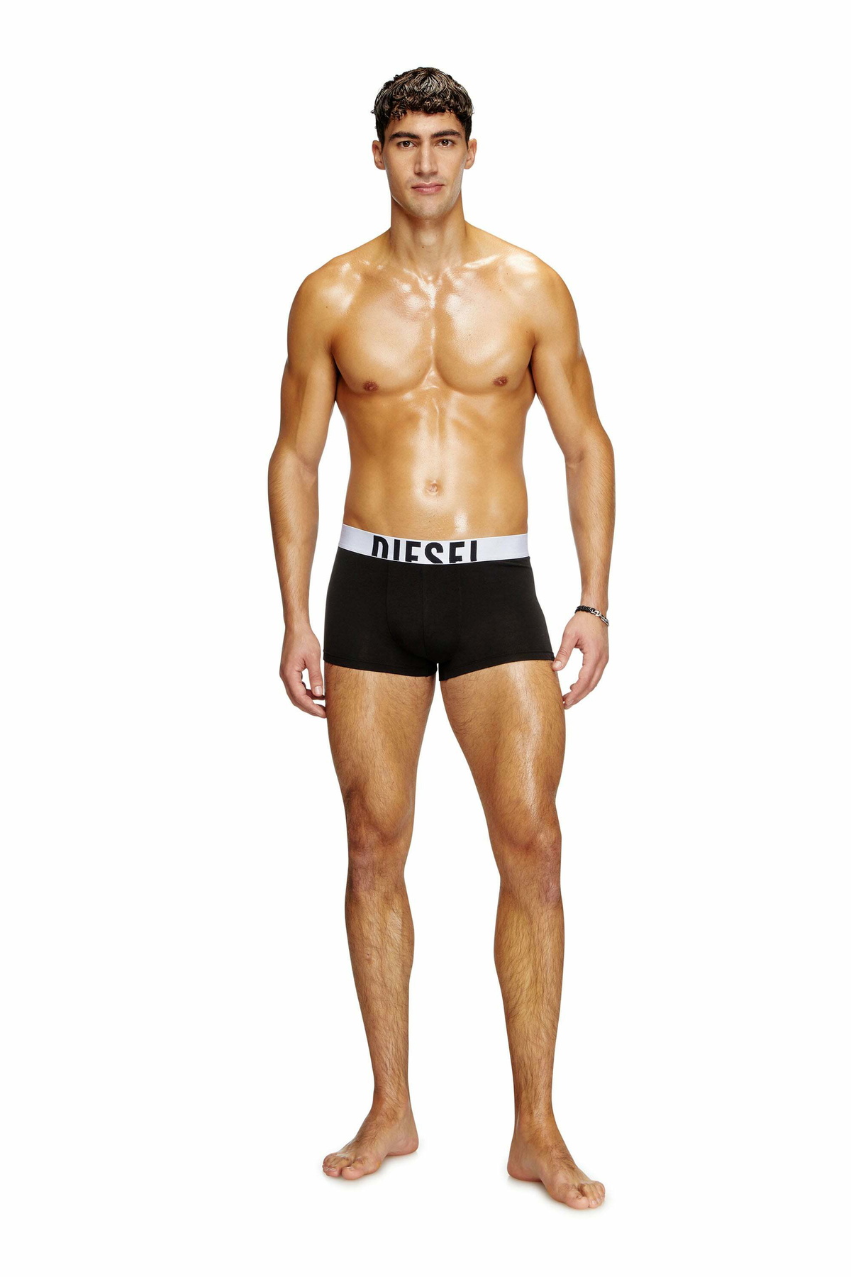 Diesel Three-pack boxer briefs in stretch cotton - Trunks Mens in Black