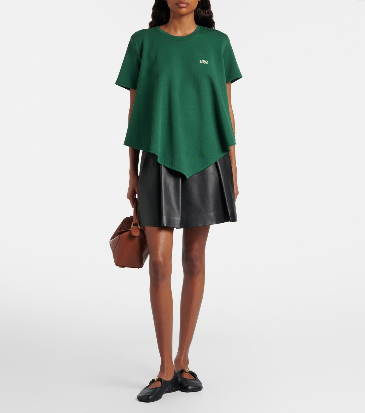 Loewe Asymmetric cotton-blend top
