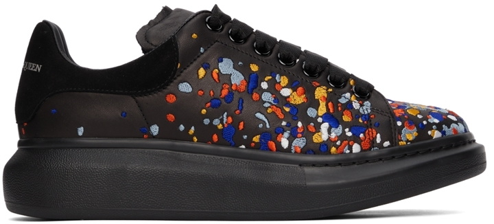 Photo: Alexander McQueen Black & Multicolor Embroidered Oversized Sneakers