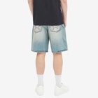 A Bathing Ape Men's Twin Star Denim Shorts in Light Indigo