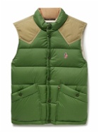Moncler Grenoble - Veny Cotton Canvas-Trimmed Logo-Appliquéd Quilted Shell Down Gilet - Green