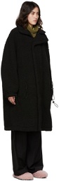 We11done Black Sherpa Fleece Oversized Coat