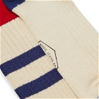 Nudie Jeans Co Men's Nudie Rib Stripe Sock in Off White