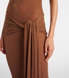 Aya Muse Alula belted lamé maxi dress