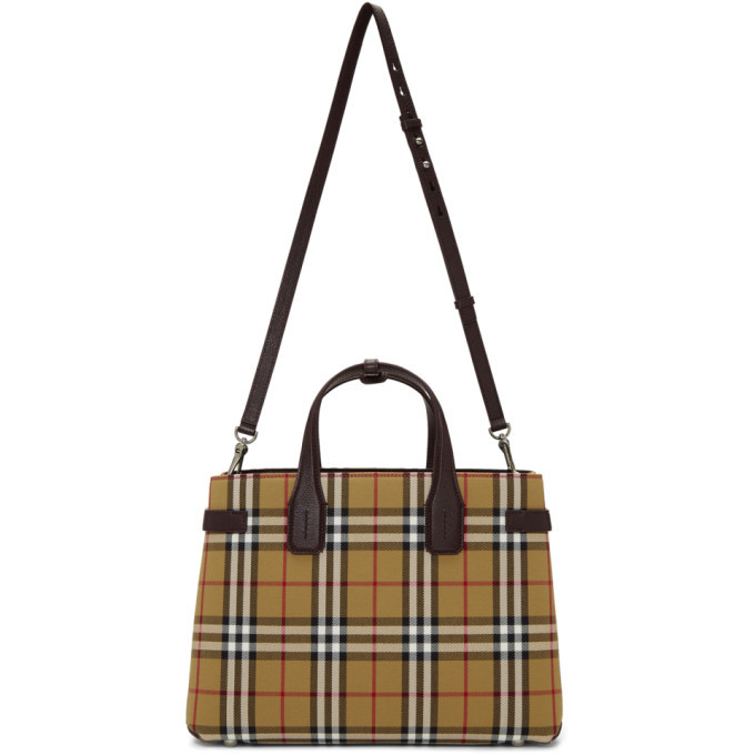 Burberry small banner in 2025 vintage check handbag deep claret