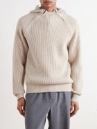 Aimé Leon Dore - Ribbed-Knit Wool-Blend Hoodie - Neutrals