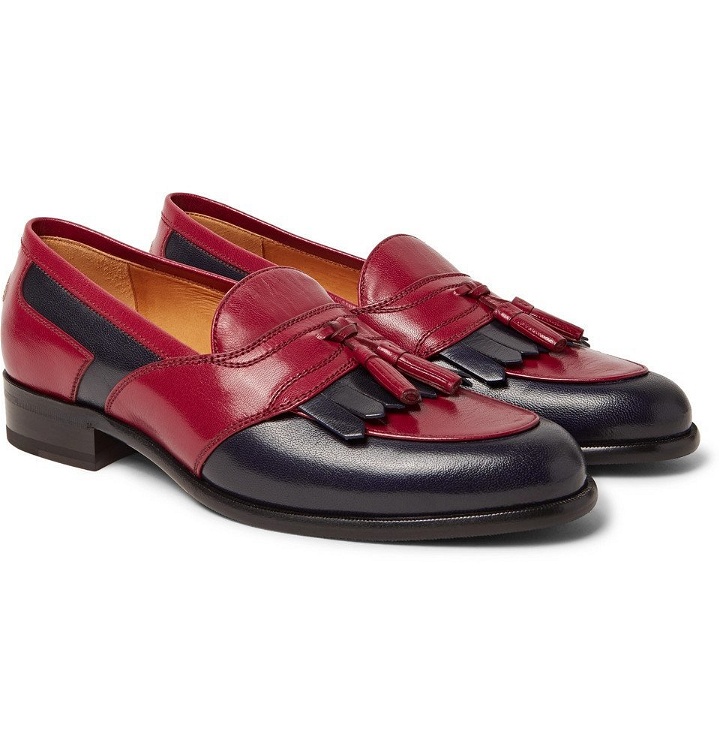 Photo: Gucci - Curtis Two-Tone Leather Tasselled Kiltie Loafers - Men - Claret