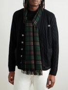 CELINE - Fringed Checked Cashmere Scarf