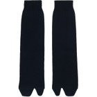 Maison Margiela Navy Wool Tabi Socks