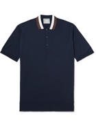 John Smedley - Lou Dalton Striped Merino Wool Polo Shirt - Blue