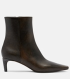 Brunello Cucinelli Monili leather ankle boots