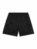 Noah - Straight-Leg Mid-Length Logo-Appliquéd Swim Shorts - Black