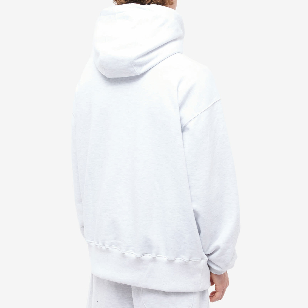 Anglan Men's Balloon Double Hoody in Grey Marl
