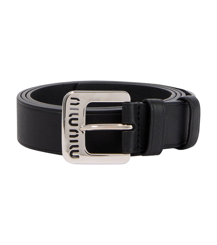 Photo: Miu Miu Logo leather belt