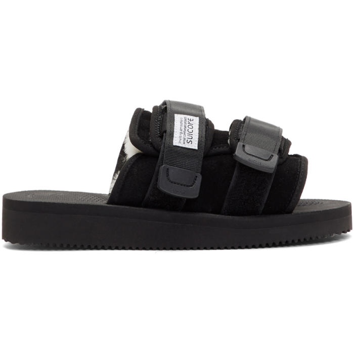 Photo: Suicoke Black Suede and Shearling Moto-M Sandals