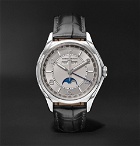 Vacheron Constantin - Traditionnelle Automatic Complete Calendar 40mm Stainless Steel and Alligator Watch - Men - Gray
