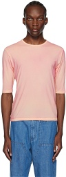 MM6 Maison Margiela Pink Crewneck T-Shirt
