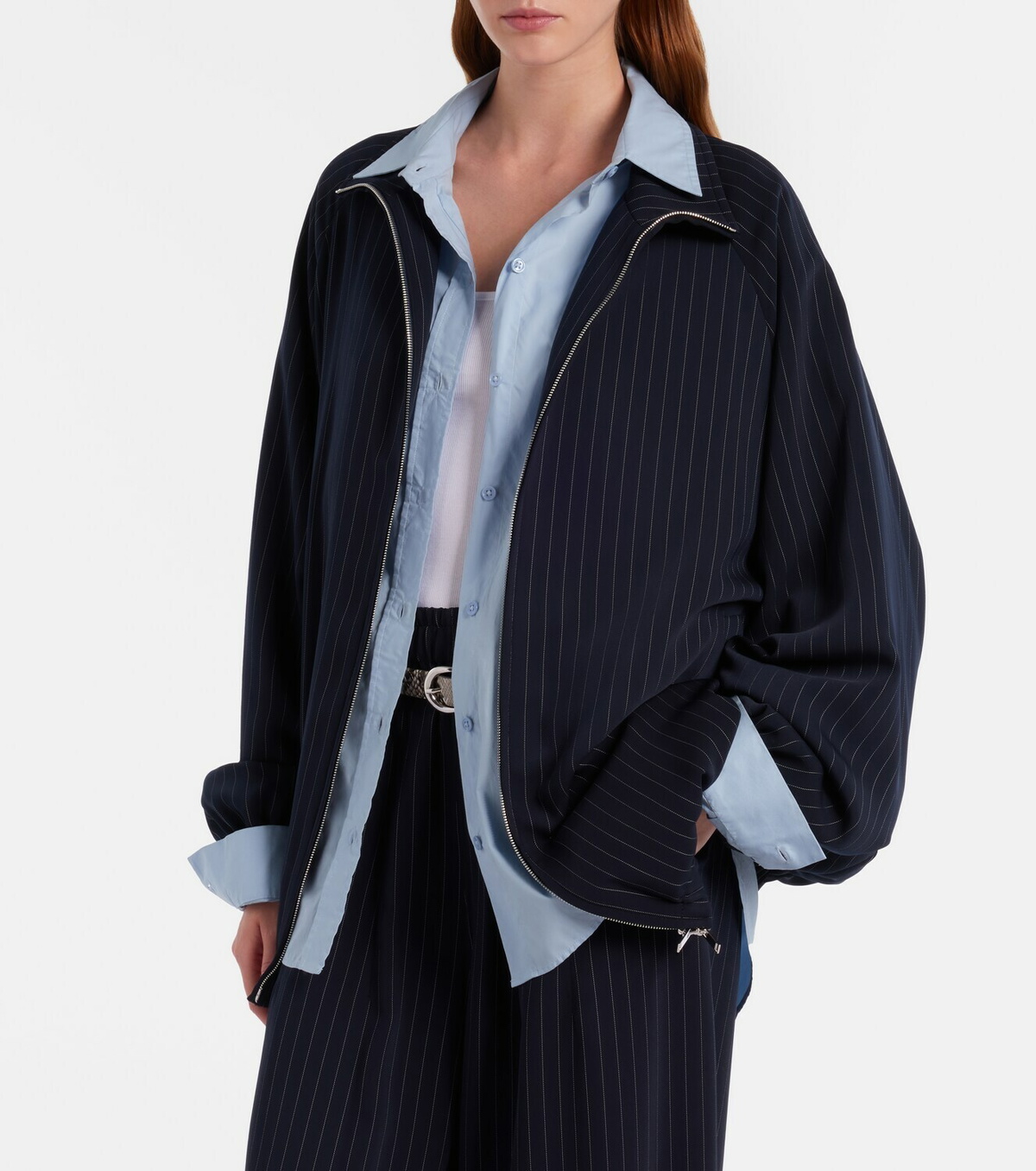 The Frankie Shop Baxter pinstripe oversized jacket