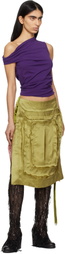 Edward Cuming Green & Red 'Scratch The Itch' Flappy Midi Skirt