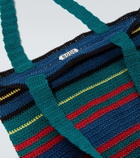 Bode Riverbank striped crochet tote bag
