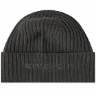 Givenchy Men's Ribbed Logo Beanie in Military Green