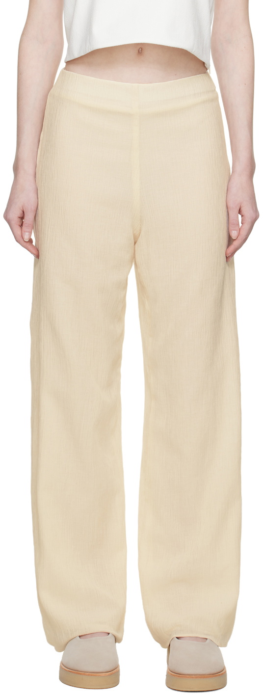 Missing You Already Off-White Relaxed-Fit Lounge Pants