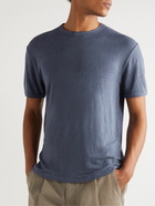 Officine Générale - Garment-Dyed Linen-Blend T-Shirt - Blue