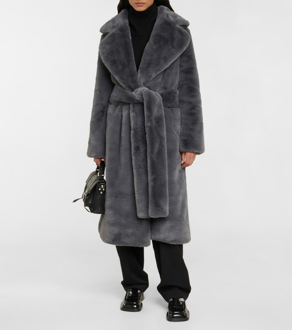 Belted Faux Fur Coat