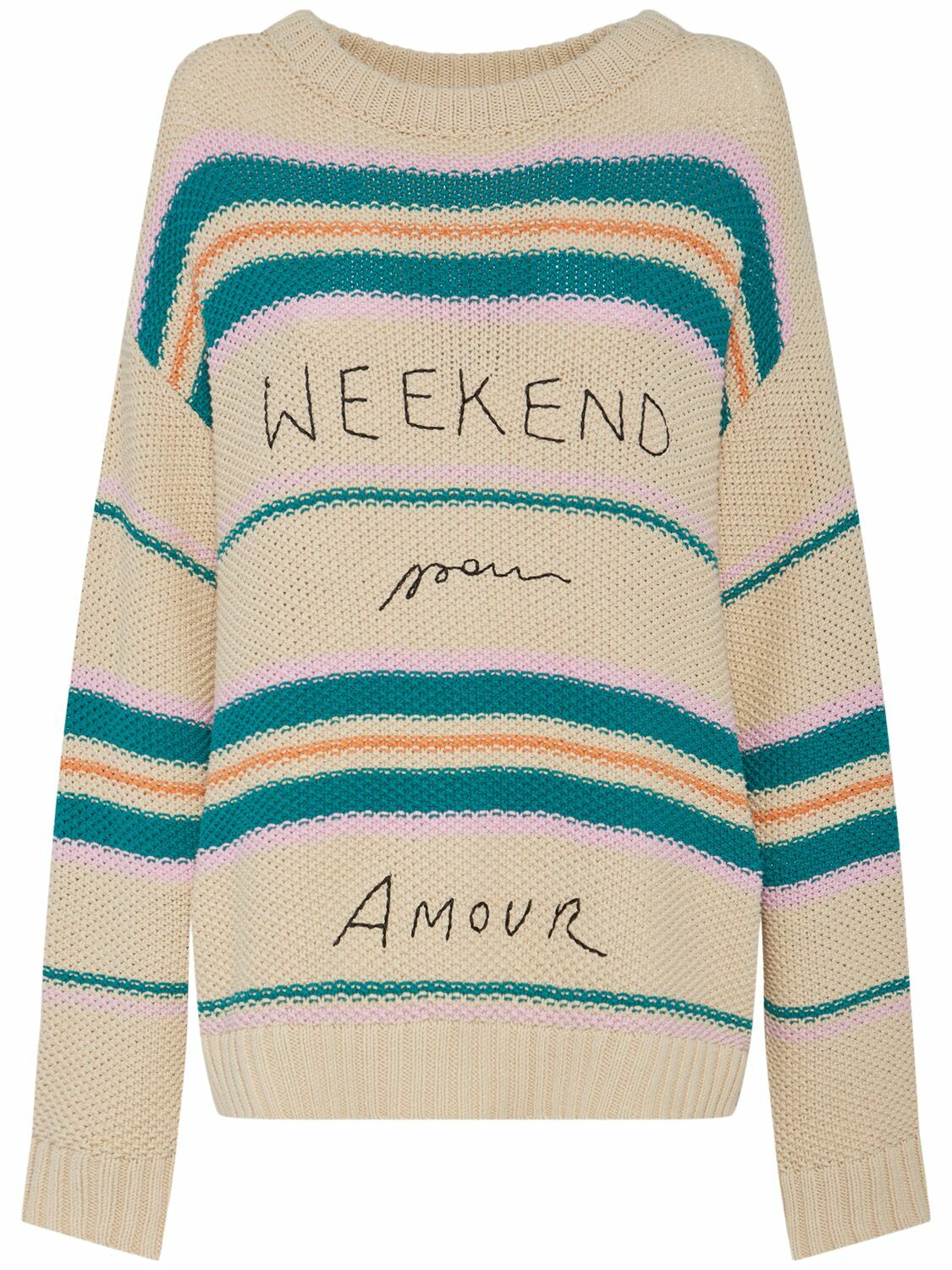 WEEKEND MAX MARA Angus Embroidered Cotton Sweater Weekend