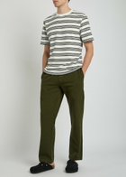 Wax London Dean Striped Textured Cotton T-shirt Navy