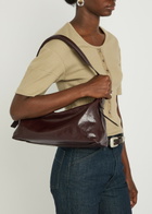Lemaire Belted Baguette Leather Shoulder bag - Dark Brown - One Size