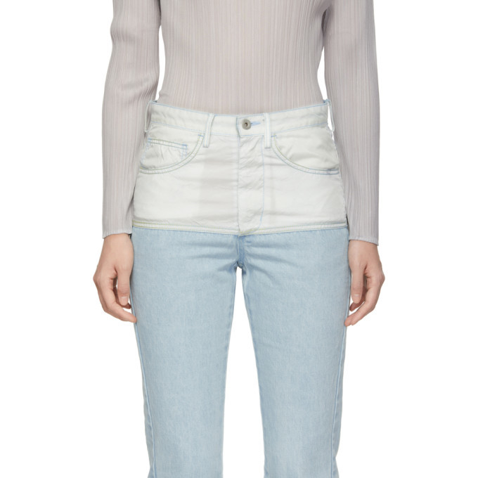 Kanghyuk Blue and Off-White Airbag Jeans