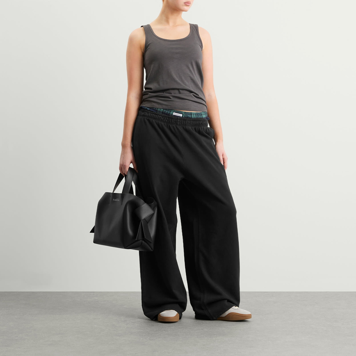 Acne Studios Women's Felle Sweatpants with Boxers in Black/Green