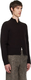 Dries Van Noten Brown Merino Wool Cardigan