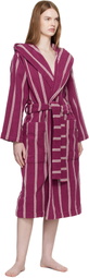 Tekla Purple Terry Hooded Bathrobe