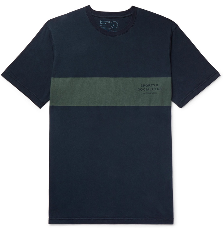 Photo: Universal Works - Striped Cotton-Jersey T-Shirt - Blue