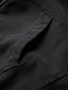 REMI RELIEF - Leather-Trimmed Loopback Cotton-Jersey Zip-Up Hoodie - Black